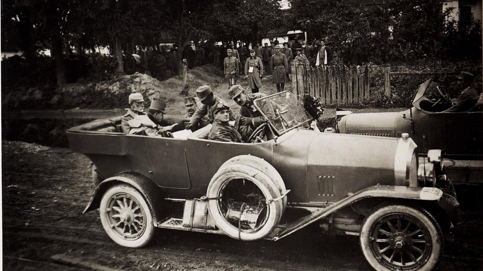 Archduke Karl and staff observe the Austro-Hungarian counter-offensive on the Galician front, 1915