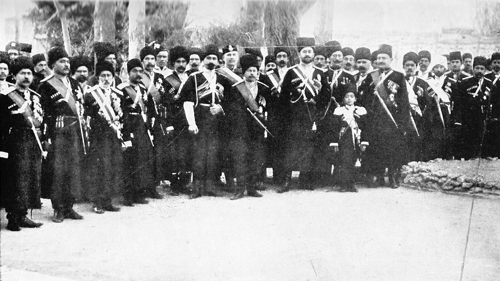 The Persian Cossack Brigade on parade, Qajar Persia