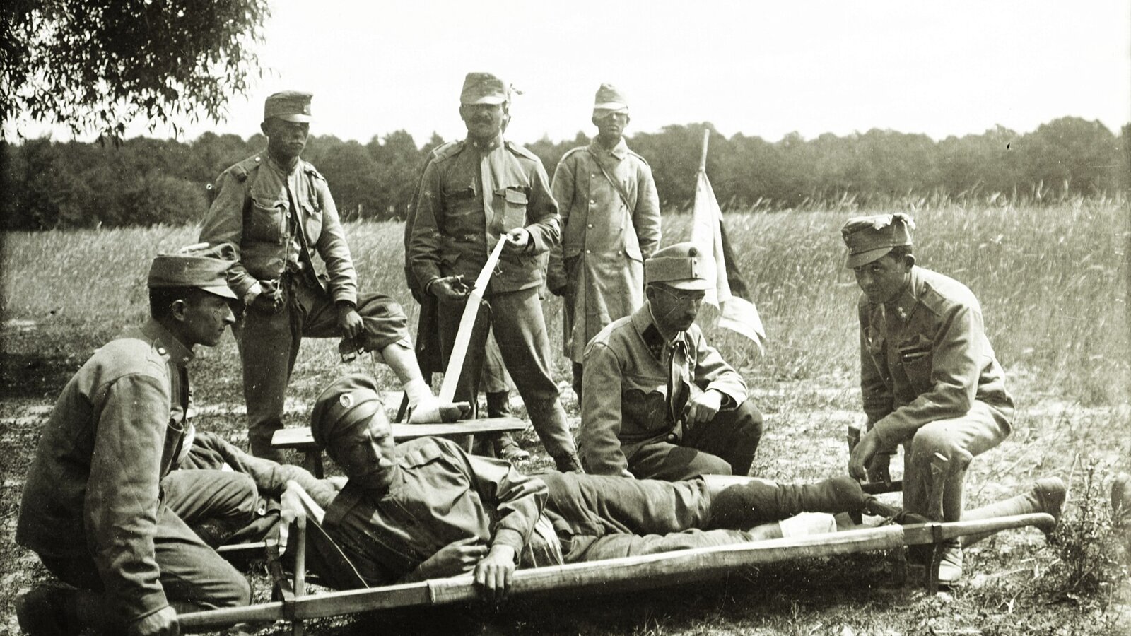 A Russian soldier serving as a stretcher-bearer on the Eastern Front, First World War