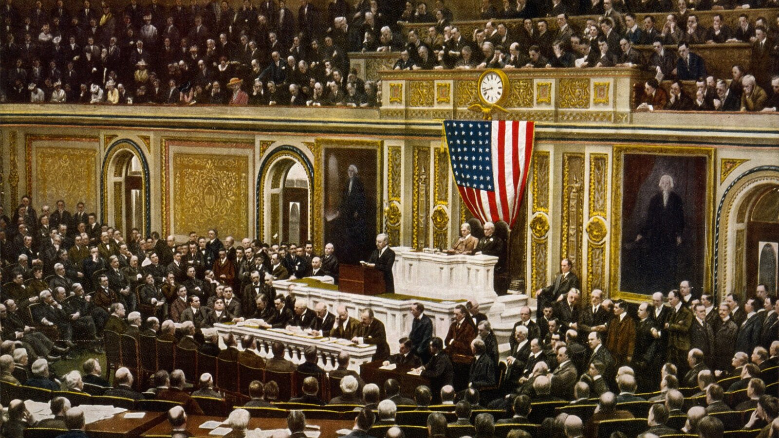 President Woodrow Wilson asks Congress to declare war on Germany, 2 April 1917