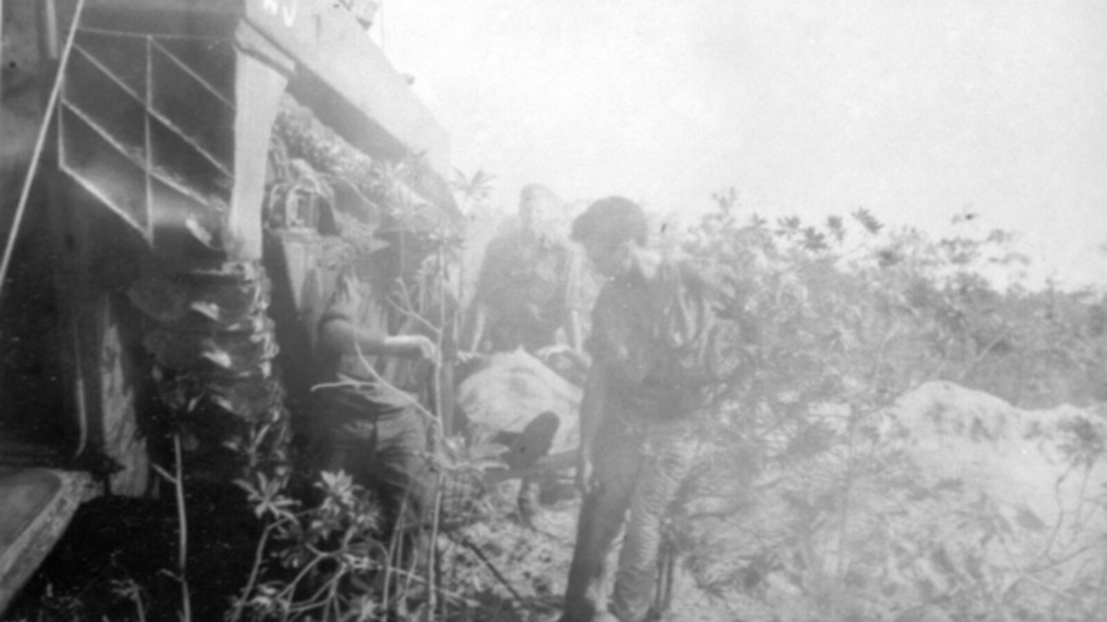 Australian troops of the 20th Brigade, 9th Division landing at Muara Island in Brunei Bay on 10 June 1945 during the Allied liberation of British Borneo
