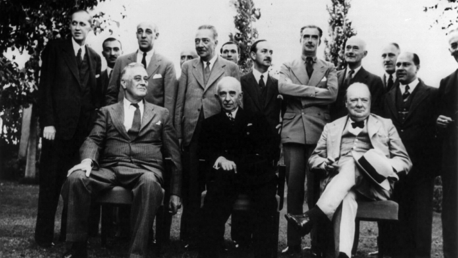 President İsmet İnönü of Turkey conferring with Roosevelt and Churchill at the Second Cairo Conference, 5 December 1943