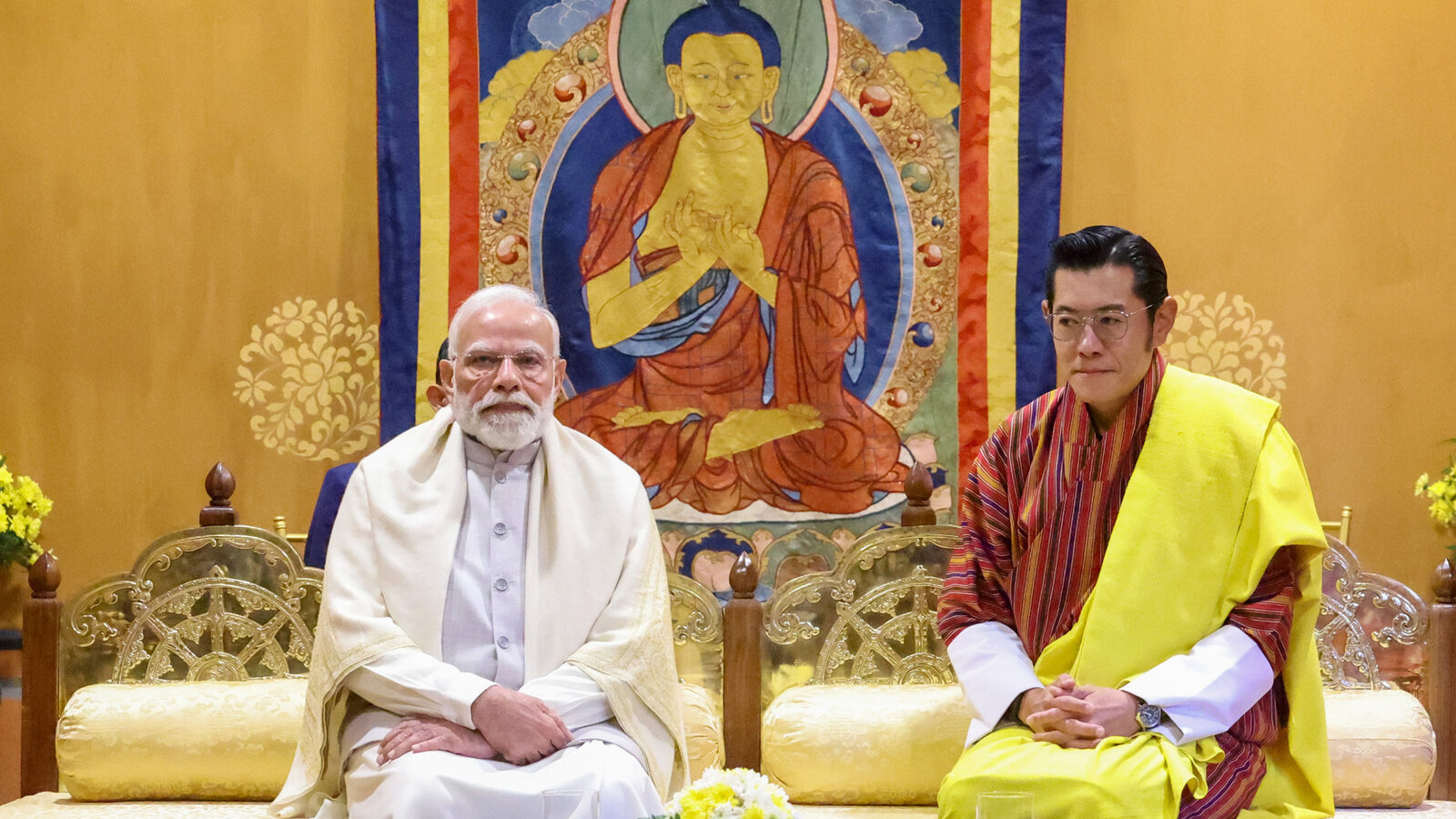 PM Narendra Modi meets His Majesty the Druk Gyalpo, King Jigme Khesar Namgyel Wangchuck, in Thimphu, November 2025