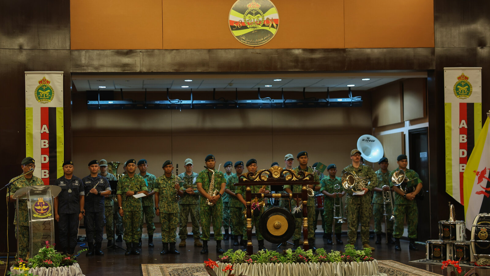 Royal Brunei Armed Forces and U.S. Navy at CARAT Brunei 2024 opening ceremony at Bolkiah Garrison, November 2024