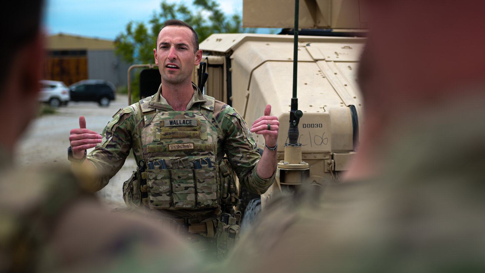 U.S. Army officer briefs at Immediate Response 25 in Krivolak, North Macedonia, alongside Greek forces, May 2025