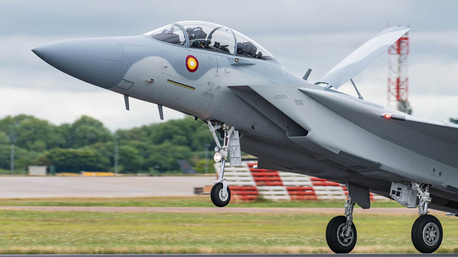 A Qatar Emiri Air Force Boeing F-15QA Eagle at the Royal International Air Tattoo 2024