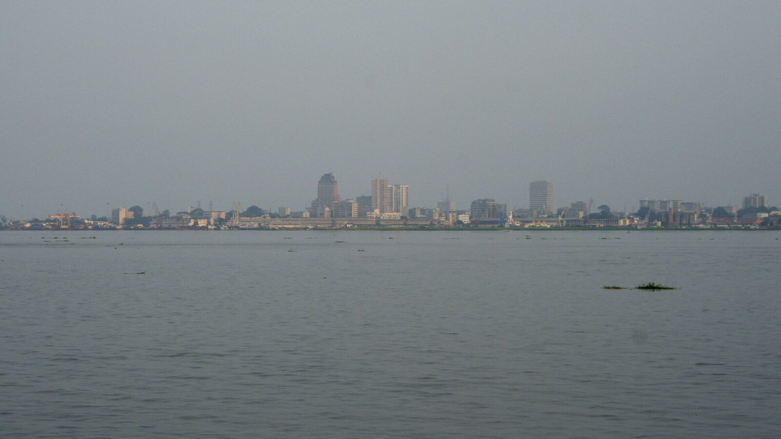 Skyline of Kinshasa, DRC, seen from across the Congo River from Brazzaville, Republic of the Congo, March 2010
