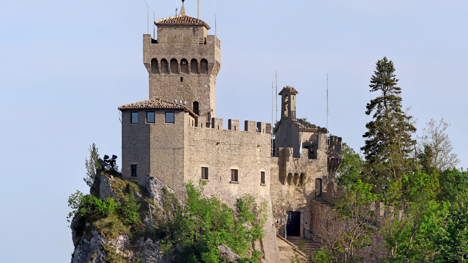 Torre Cesta, one of the Three Towers of San Marino on Mount Titano, April 2024