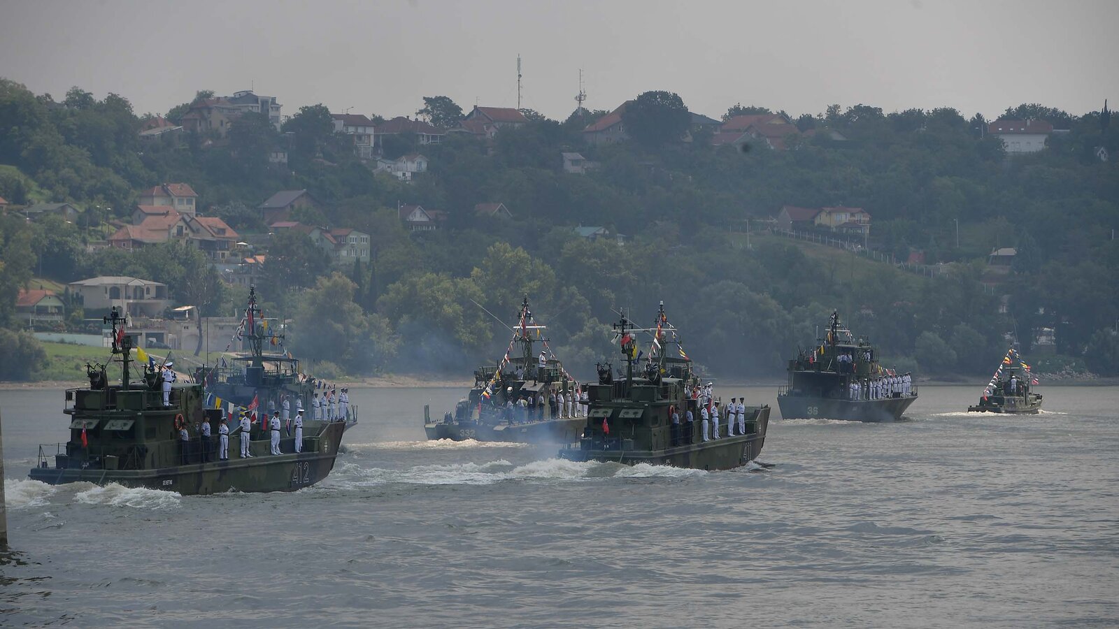 Serbian Armed Forces River Flotilla vessels parade ceremony, August 2018