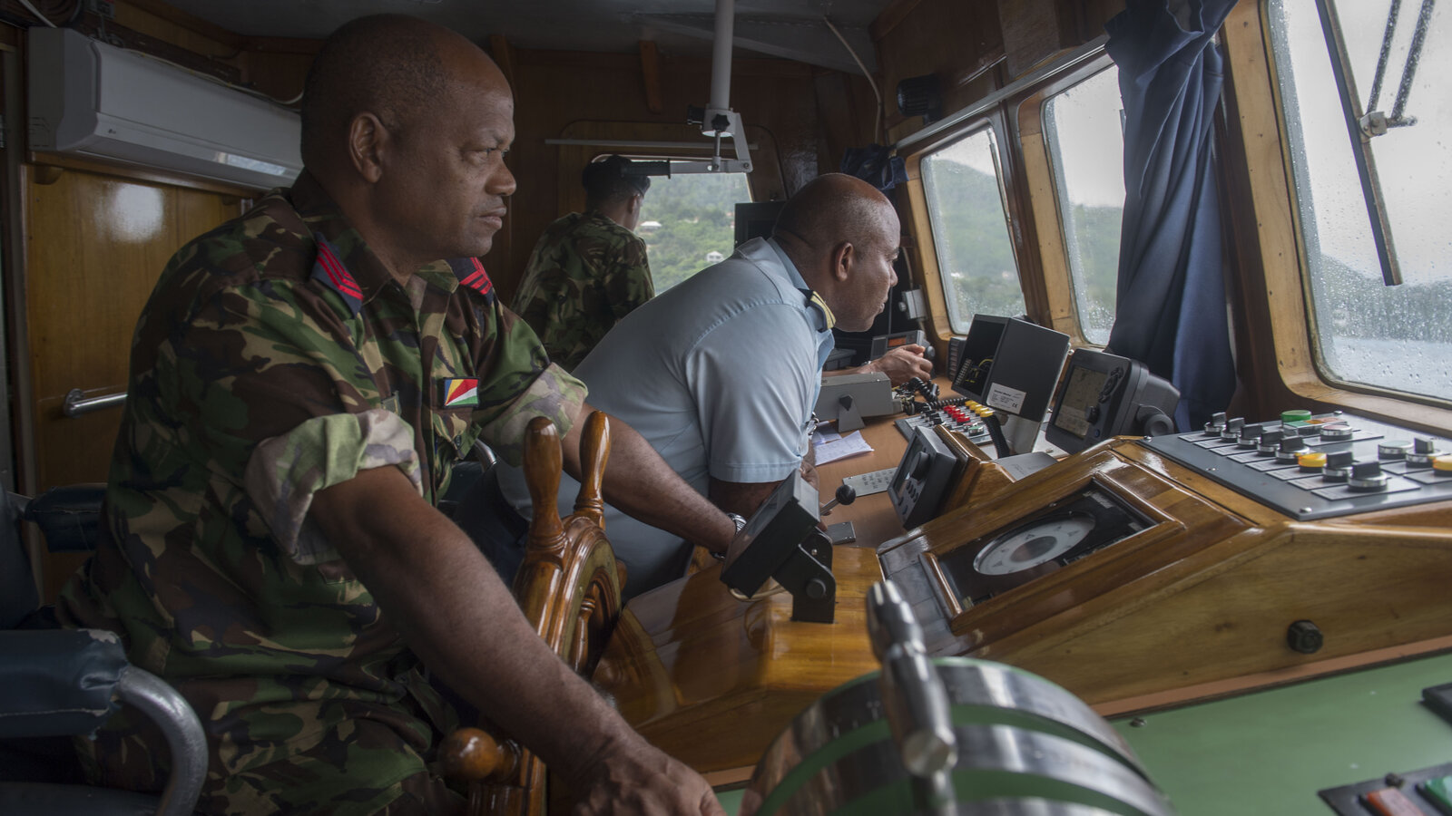 Bridge of a Seychelles Coast Guard vessel during Operation Cutlass Express 2016, February 2016
