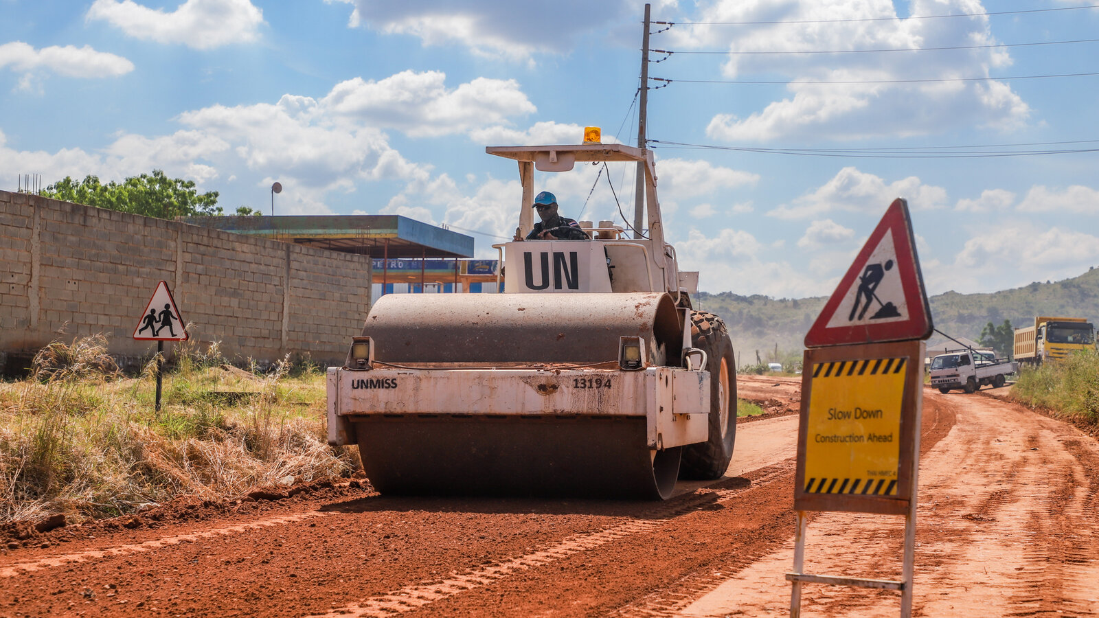 Thai Horizontal Military Engineering Company conducting road repair work in Juba as part of UNMISS, October 2023